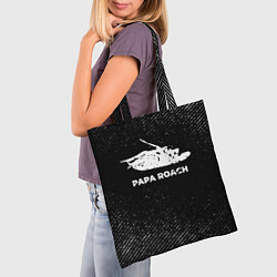 Сумка-шопер Papa Roach с потертостями на темном фоне, цвет: 3D-принт — фото 2