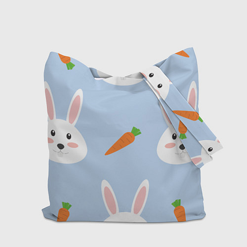 Сумка-шоппер Зайчики и морковки / 3D-принт – фото 2