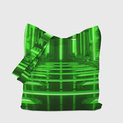 Сумка-шопер Зеленые световые объекты, цвет: 3D-принт