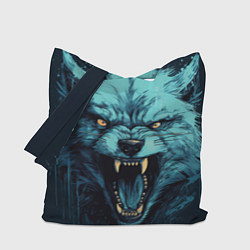 Сумка-шопер Синий волк арт, цвет: 3D-принт