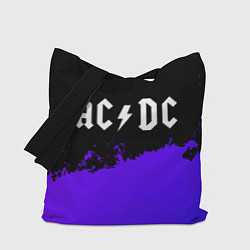 Сумка-шопер AC DC purple grunge, цвет: 3D-принт