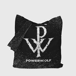 Сумка-шопер Powerwolf с потертостями на темном фоне, цвет: 3D-принт