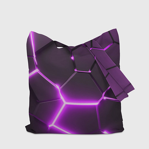 Сумка-шоппер Киберпанк призрачная свобода фиолетовый неон / 3D-принт – фото 2