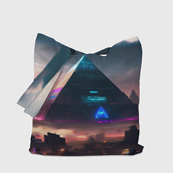 Сумка-шопер Киберпанк пирамида, цвет: 3D-принт