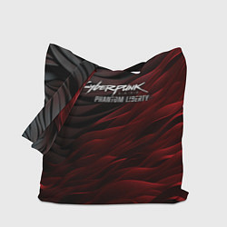 Сумка-шоппер Cyberpunk 2077 phantom liberty black red