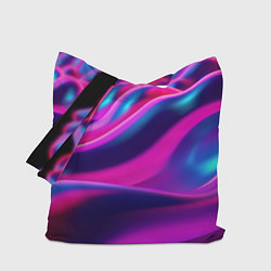 Сумка-шопер Фиолетовые неоновые волны, цвет: 3D-принт