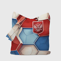 Сумка-шопер Объемные плиты и герб России, цвет: 3D-принт