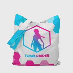 Сумка-шопер Tomb Raider neon gradient style, цвет: 3D-принт