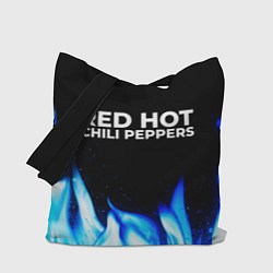 Сумка-шопер Red Hot Chili Peppers blue fire, цвет: 3D-принт