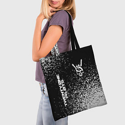 Сумка-шопер Twenty One Pilots и рок символ на темном фоне, цвет: 3D-принт — фото 2