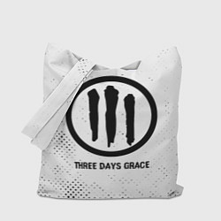 Сумка-шопер Three Days Grace glitch на светлом фоне, цвет: 3D-принт
