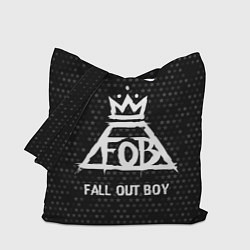 Сумка-шопер Fall Out Boy glitch на темном фоне, цвет: 3D-принт