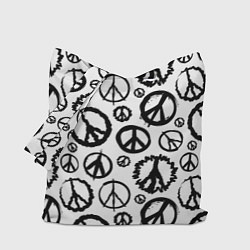 Сумка-шопер Many peace logo, цвет: 3D-принт
