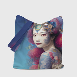 Сумка-шопер Japanese girl - irezumi - tattoo - art, цвет: 3D-принт