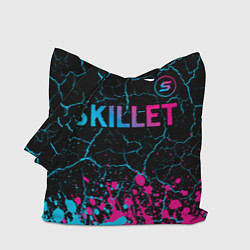 Сумка-шопер Skillet - neon gradient: символ сверху, цвет: 3D-принт