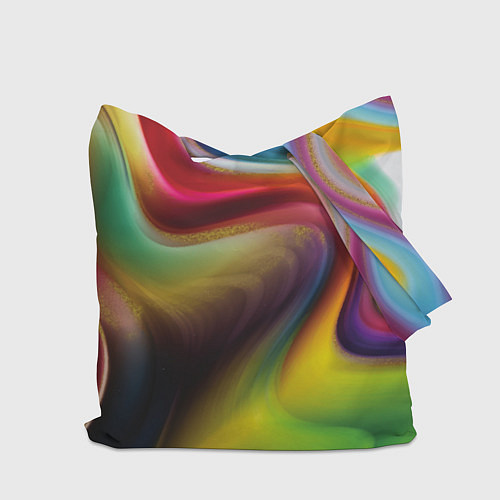 Сумка-шоппер Rainbow waves / 3D-принт – фото 2