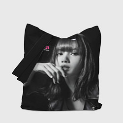 Сумка-шопер Blackpink Lisa in leather jacket, цвет: 3D-принт