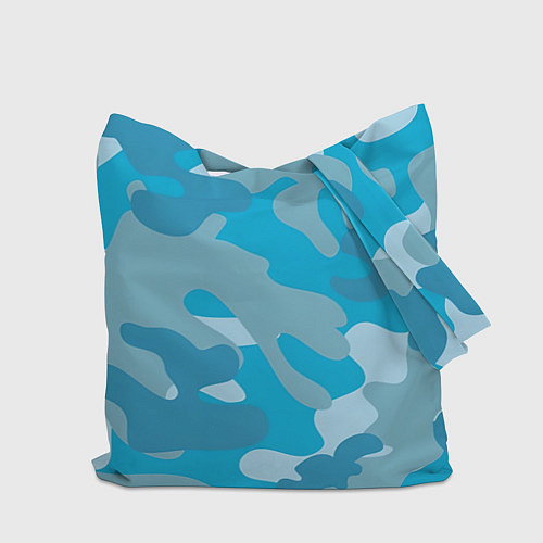 Сумка-шоппер Камуфляж военный синий / 3D-принт – фото 2