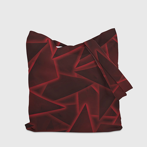 Сумка-шоппер Красные треугольники, неон / 3D-принт – фото 2
