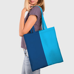 Сумка-шопер Двуцветный синий, цвет: 3D-принт — фото 2