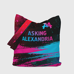 Сумка-шоппер Asking Alexandria - neon gradient: символ сверху