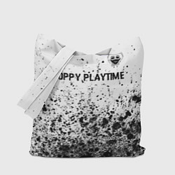 Сумка-шопер Poppy Playtime glitch на светлом фоне: символ свер, цвет: 3D-принт