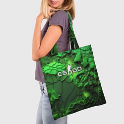 Сумка-шопер CS GO green abstract, цвет: 3D-принт — фото 2