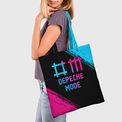 Сумка-шопер Depeche Mode - neon gradient, цвет: 3D-принт — фото 2