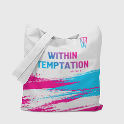 Сумка-шопер Within Temptation neon gradient style: символ свер, цвет: 3D-принт