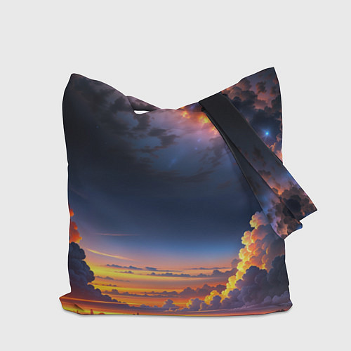 Сумка-шоппер Млечный путь и облака на закате / 3D-принт – фото 2