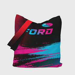 Сумка-шопер Ford - neon gradient: символ сверху, цвет: 3D-принт