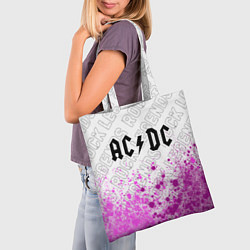 Сумка-шопер AC DC rock legends: символ сверху, цвет: 3D-принт — фото 2