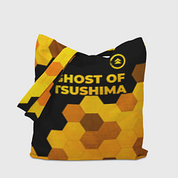 Сумка-шопер Ghost of Tsushima - gold gradient: символ сверху, цвет: 3D-принт