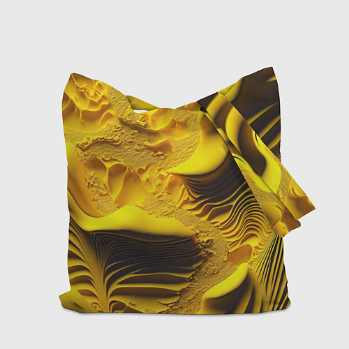 Сумка-шоппер Желтая объемная текстура / 3D-принт – фото 2