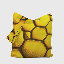 Сумка-шопер Желтые объемные плиты, цвет: 3D-принт