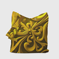 Сумка-шопер Желтый объемный узор, цвет: 3D-принт