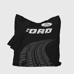 Сумка-шопер Ford speed на темном фоне со следами шин: символ с, цвет: 3D-принт