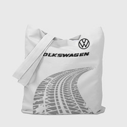 Сумка-шопер Volkswagen speed на светлом фоне со следами шин: с, цвет: 3D-принт