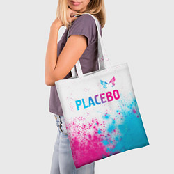 Сумка-шопер Placebo neon gradient style: символ сверху, цвет: 3D-принт — фото 2