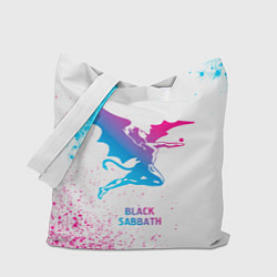 Сумка-шопер Black Sabbath neon gradient style, цвет: 3D-принт