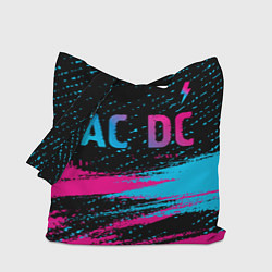 Сумка-шопер AC DC - neon gradient: символ сверху, цвет: 3D-принт
