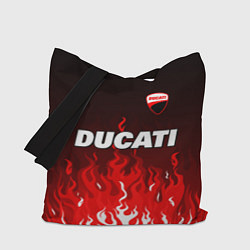 Сумка-шопер Ducati- красное пламя, цвет: 3D-принт