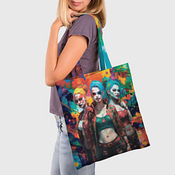 Сумка-шопер Три девушки на Хэллоуин, цвет: 3D-принт — фото 2