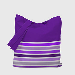 Сумка-шопер Строгий фиолетовый полосатый, цвет: 3D-принт