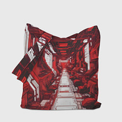 Сумка-шопер Красная комната киберпанк, цвет: 3D-принт