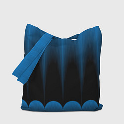 Сумка-шопер Сине-черный градиент в полоску, цвет: 3D-принт
