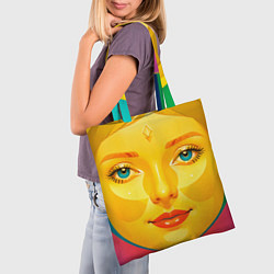 Сумка-шопер Девушка желтоликая, цвет: 3D-принт — фото 2