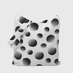 Сумка-шопер Черные полосатые шары на белом, цвет: 3D-принт