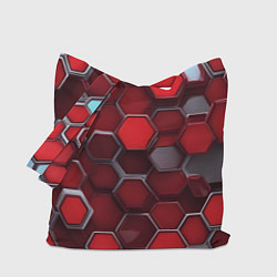 Сумка-шоппер Cyber hexagon red