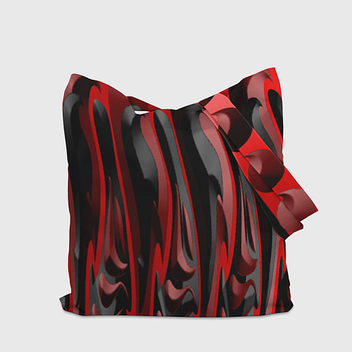 Сумка-шоппер Пластик красно-черный / 3D-принт – фото 2